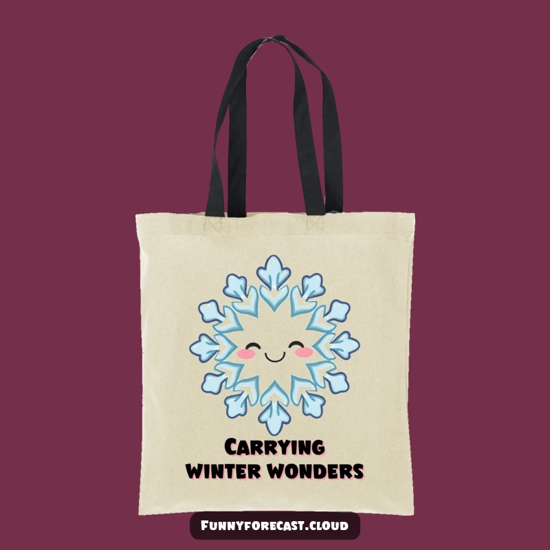 Funny Snowflake Smile Tote Bag - Carry Your Winter Cheer