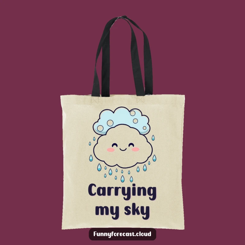 Funny Happy Cloud Tote Bag - Carry Your Rainy Day Joy