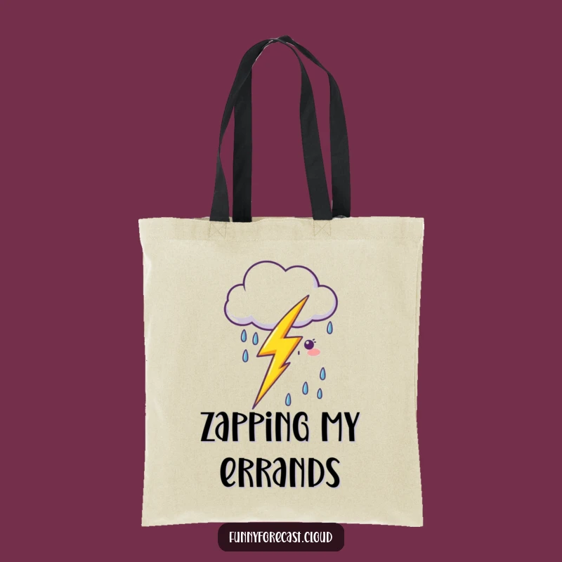 Funny Kawaii Lightning Cloud Tote Bag - Cute Shopping Companion Gift