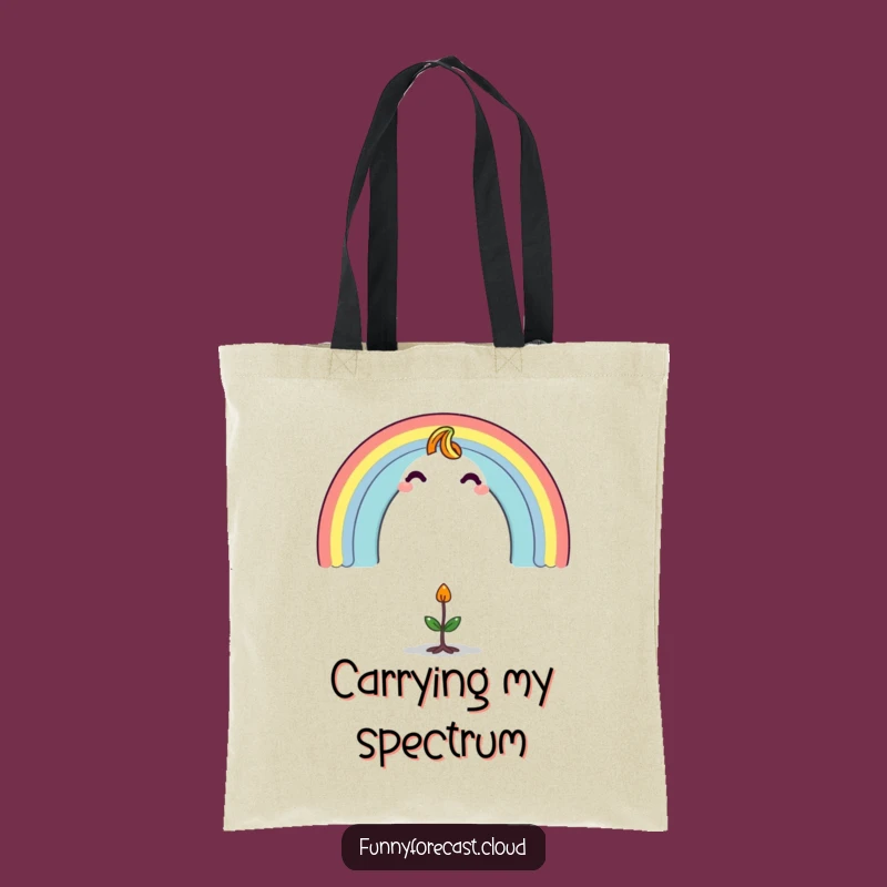 Funny Rainbow Character Tote Bag: Carry Joy with This Whimsical Design!