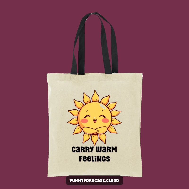 Funny Sun Hug Tote Bag: Carry Sunshine and Smiles Wherever You Go