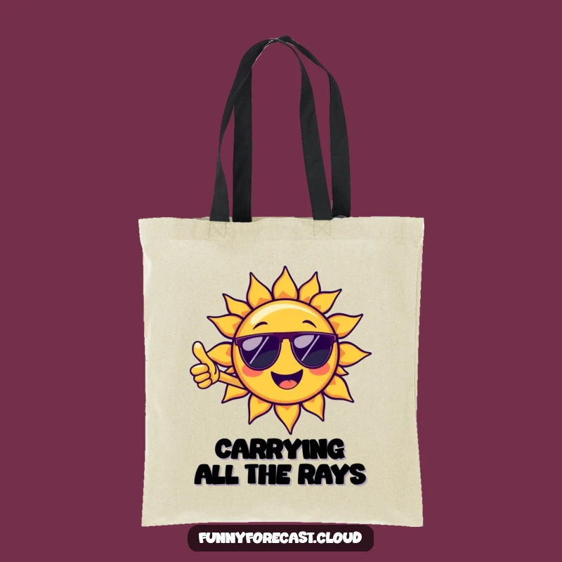 Funny Sun Tote Bag: Cheerful Character, Versatile Humor Shopping Gift Bag