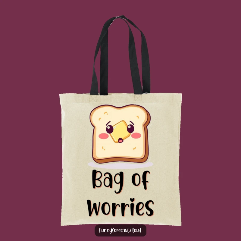Funny Toast Tote Bag: Breakfast Mishap Design, Charming Humorous Gift for Groceries
