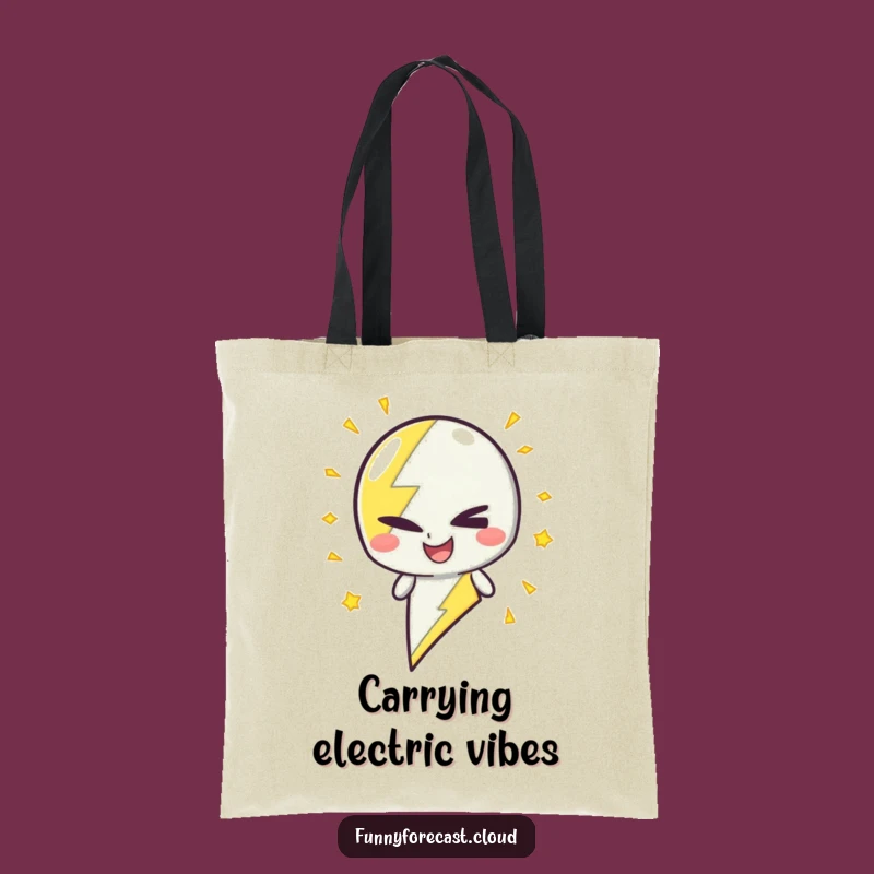 Funny Winking Lightning Tote Bag - Witty & Practical Energy Gift