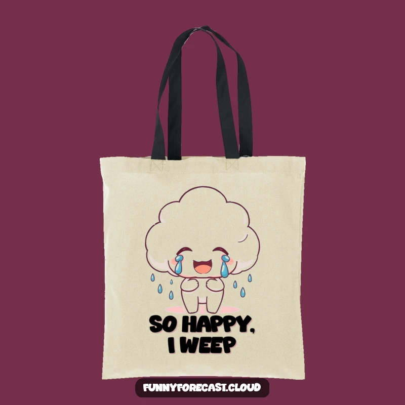 Funny Happy Rain Cloud Tote Bag: Carry Your Joy, Practical Funny Gift!